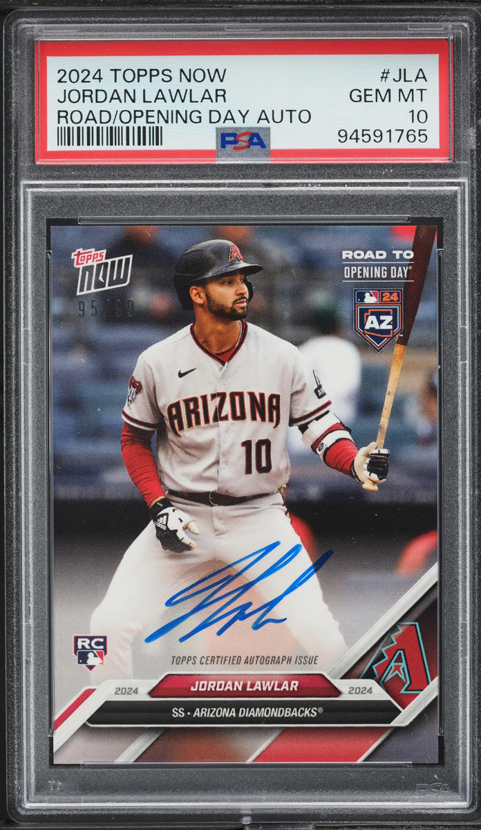 2024 Topps Now Road To Opening Day Jordan Lawlar ROOKIE AUTO /99 #JLA PSA 10 GEM