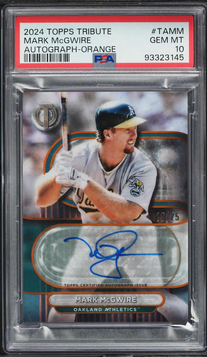 2024 Topps Tribute Orange Mark McGwire AUTO /25 #TA-MM PSA 10 GEM