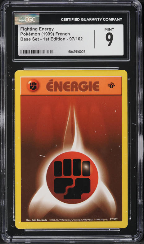 1999 Pokemon French Base Set 1st Edition Fighting Energy #97 CGC 9 MINT on  Fanatics Collect