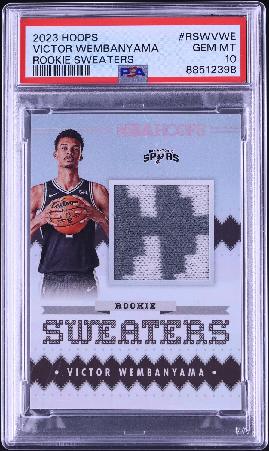 2023 Hoops Sweaters Victor Wembanyama ROOKIE PATCH #RSW-VWE PSA 10 GEM MINT