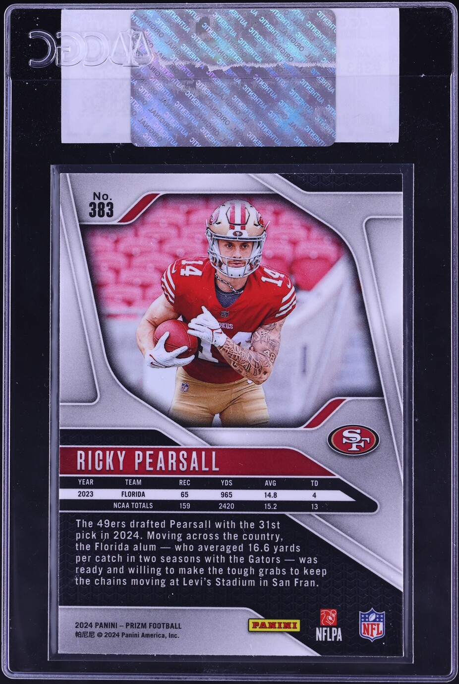 2024 Panini Prizm Ricky Pearsall ROOKIE #383 CGC AUTH