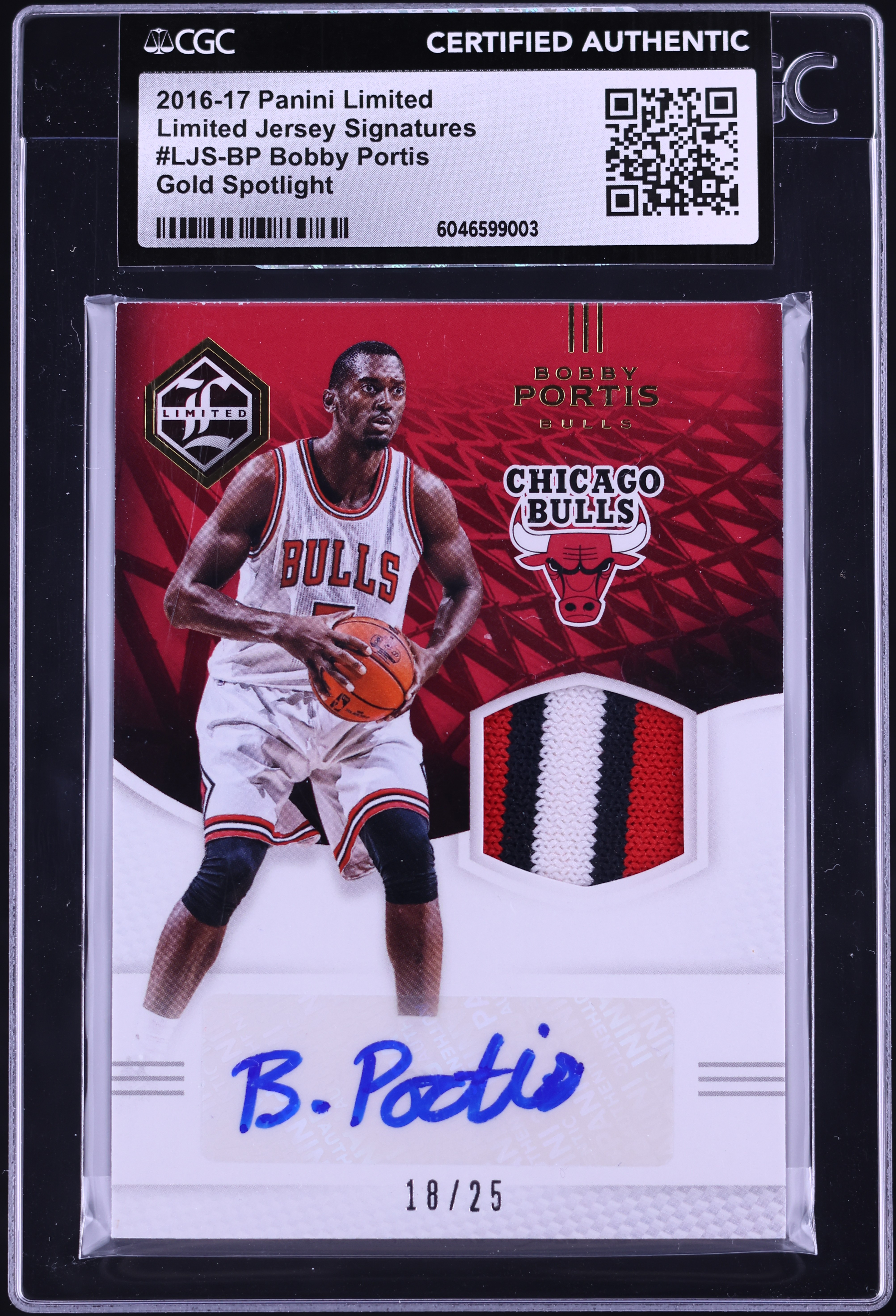 2016 Panini Limited Gold Spotlight Bobby Portis PATCH AUTO /25 