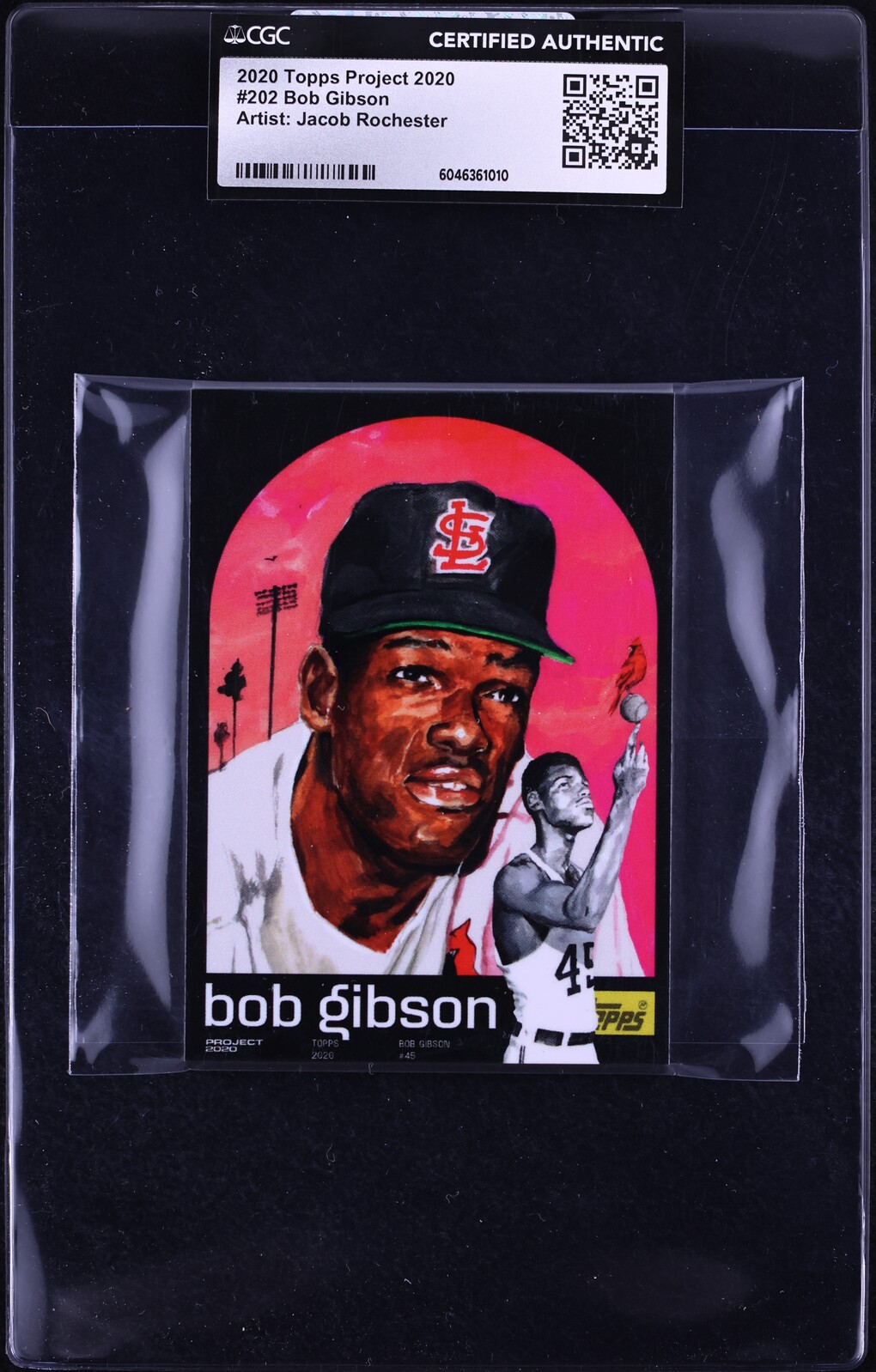 2020 Topps Project 2020 By Jacob Rochester Bob Gibson #202 CGC AUTH