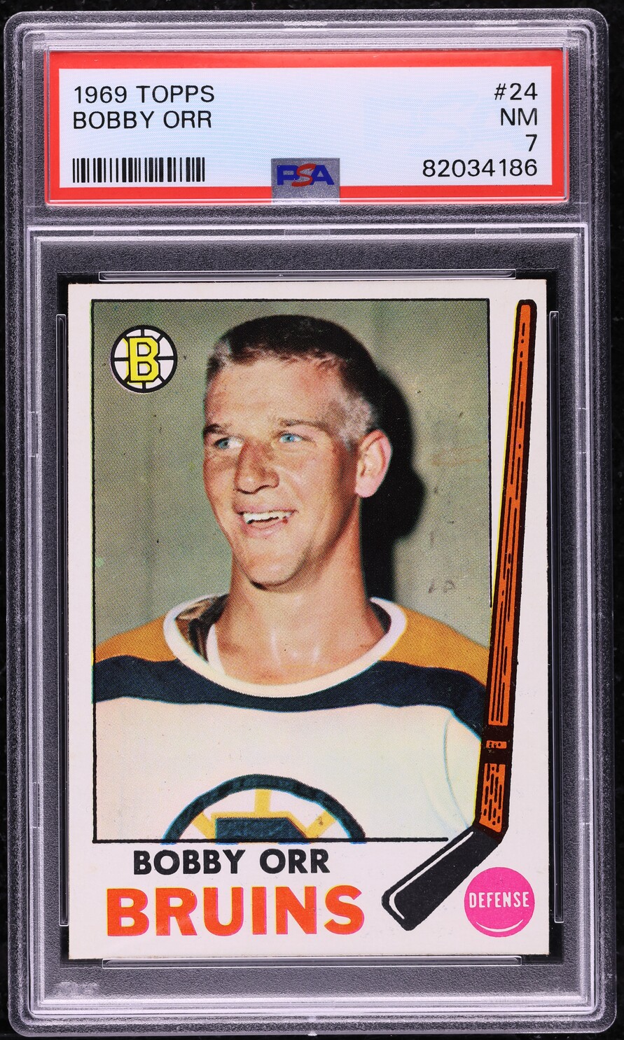 1969 Topps Hockey Bobby Orr #24 PSA 7 NRMT
