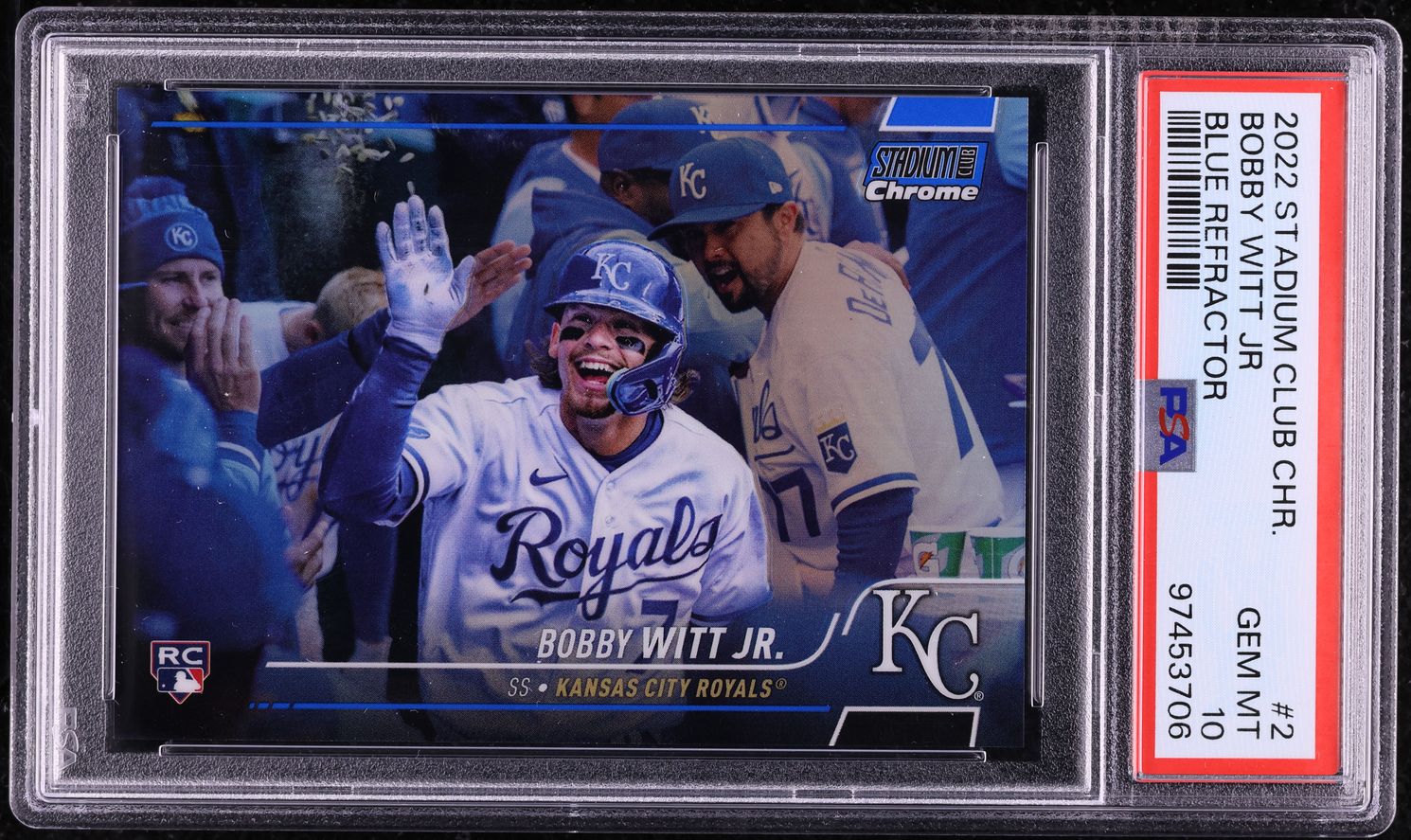 2022 Stadium Club Chrome Blue Refractor Bobby Witt Jr ROOKIE /199 