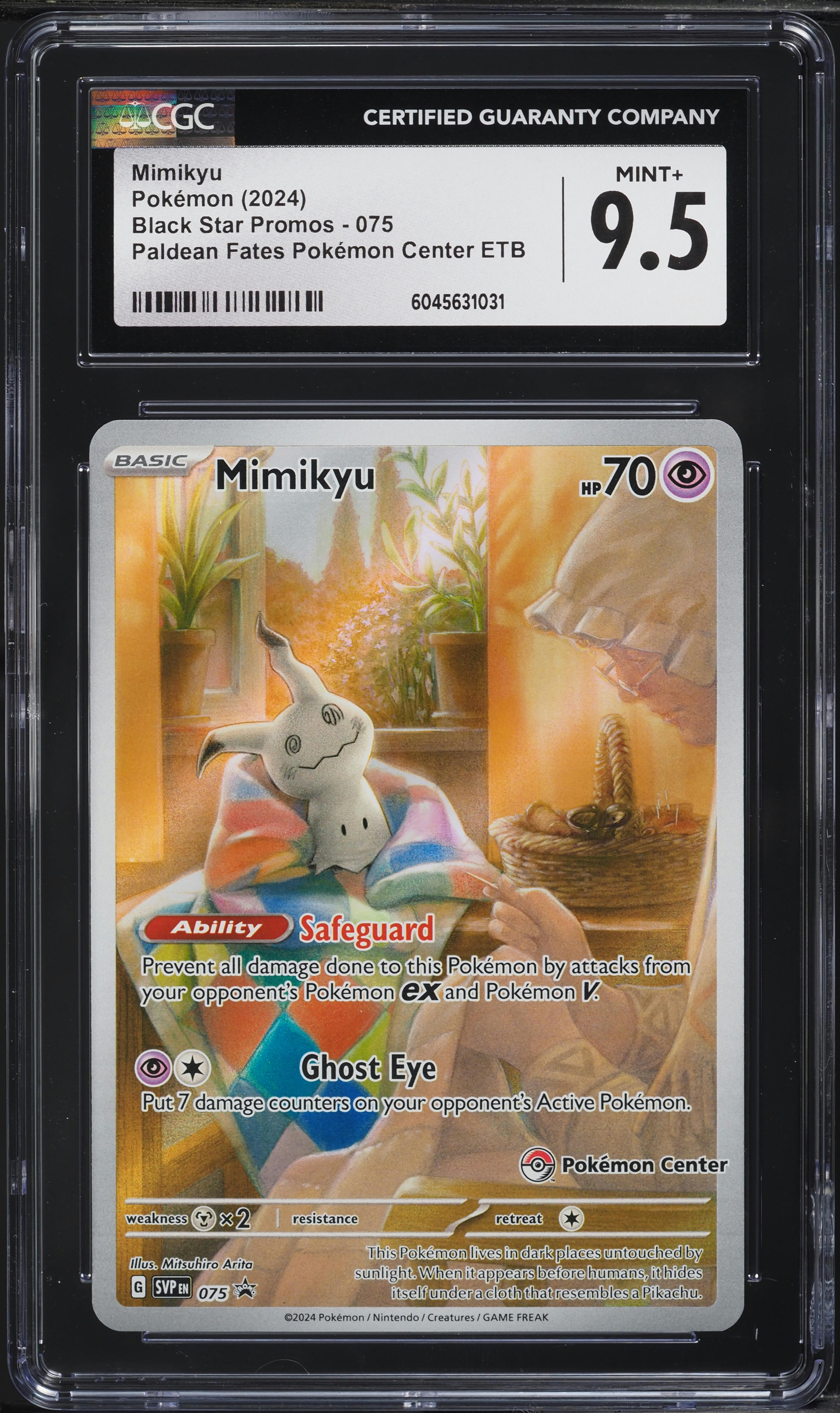 2024 Pokemon Svp En-Sv - Mimikyu - Black Star Promo - 075 - Paldean Fates Etb - PSA 9 | Ozzie Collectables
