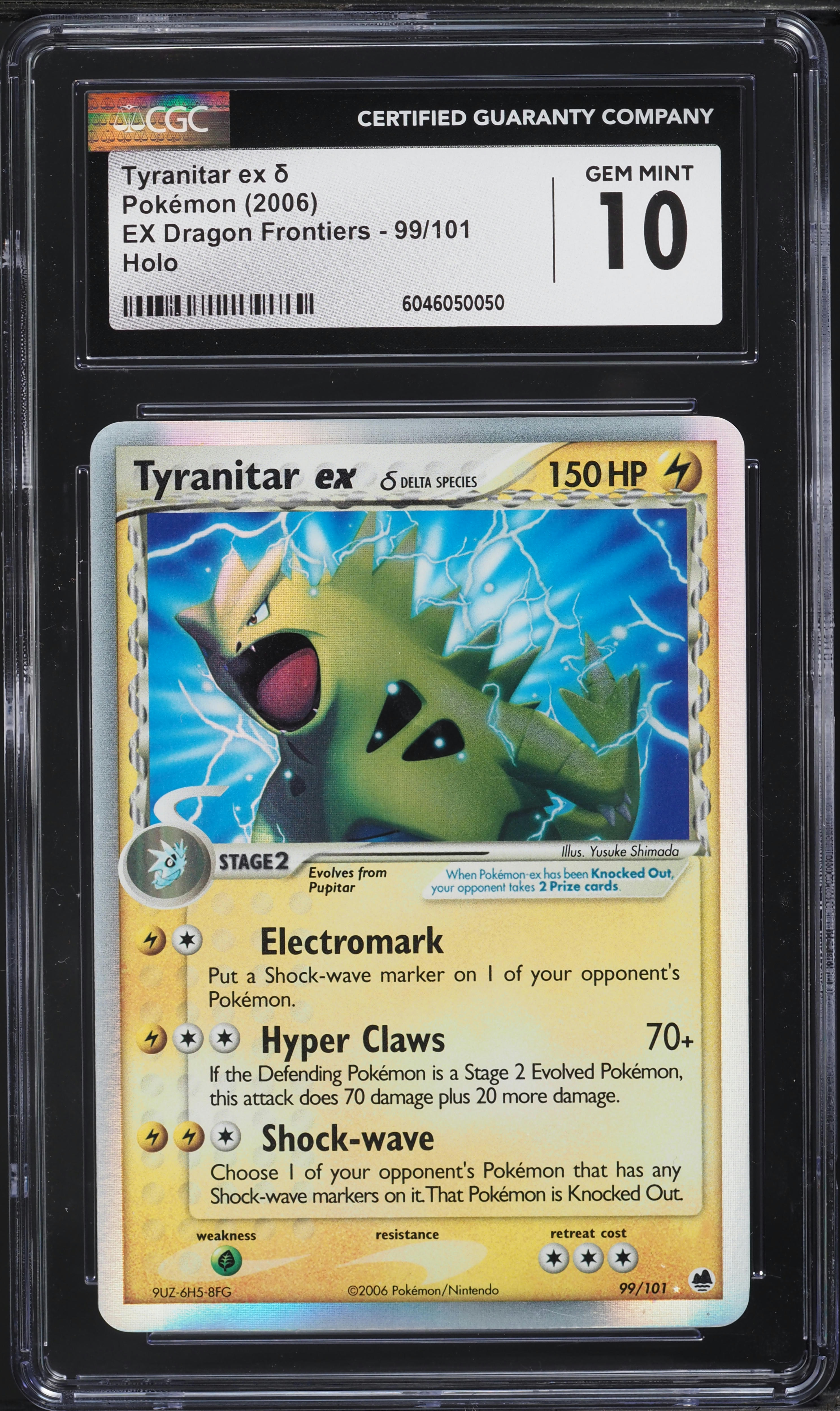 2006 Pokemon EX Dragon Frontiers Holo Tyranitar ex #99 CGC 10 GEM