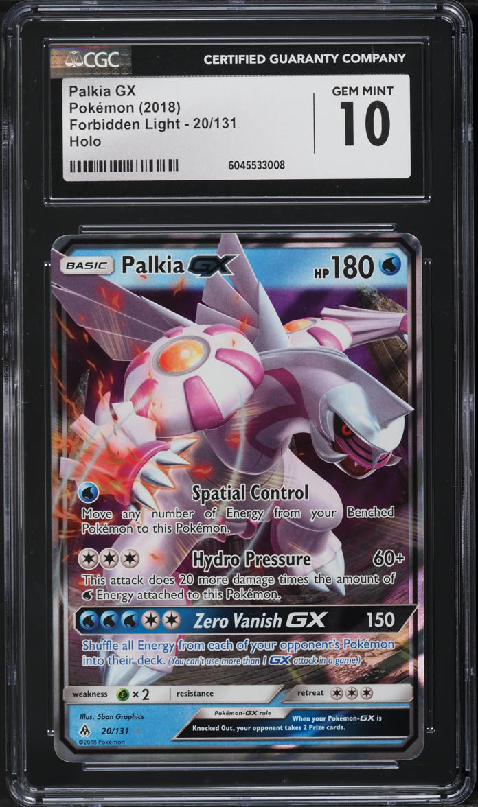 palkia gx pokemon card Arceus & Dialga & Cosmic Eclipse Tag Team #156 PSA 9 Colorless Zero Vanish Palkia GX 165/156 HYPER SECRET
