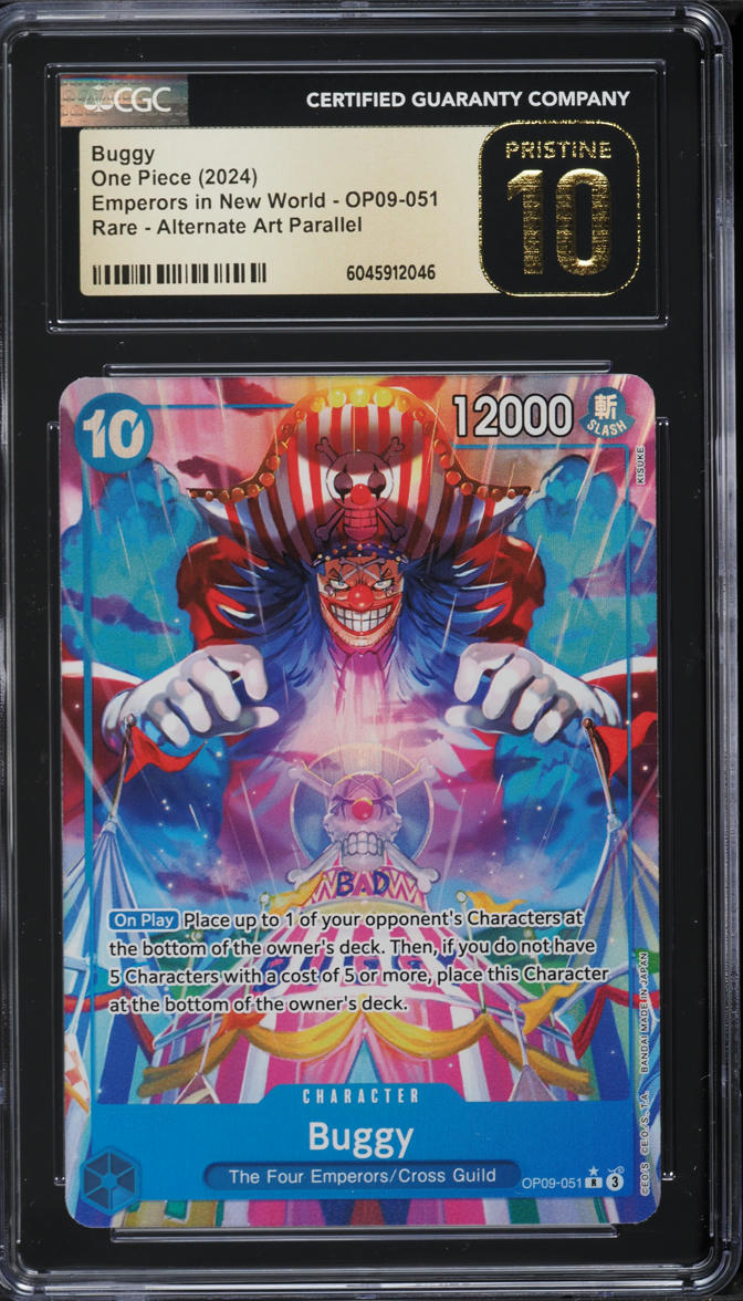 2024 One Piece Emperors In New World Alt Art Buggy #OP09-051 CGC 10 PRISTINE