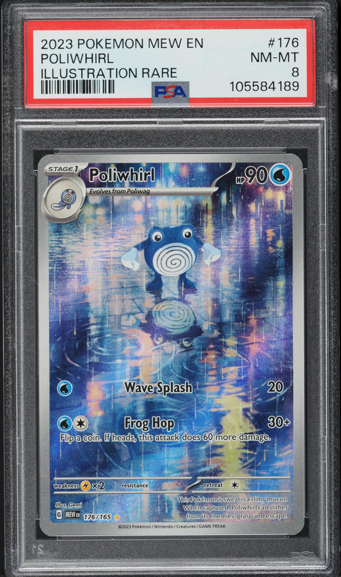 2023 Pokemon Scarlet & Violet 151 IR Poliwhirl #176 PSA 8 NM-MT