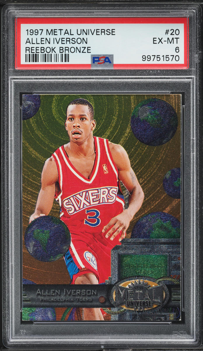 1997 Metal Universe Reebok Bronze Allen Iverson #20 PSA 6 EXMT