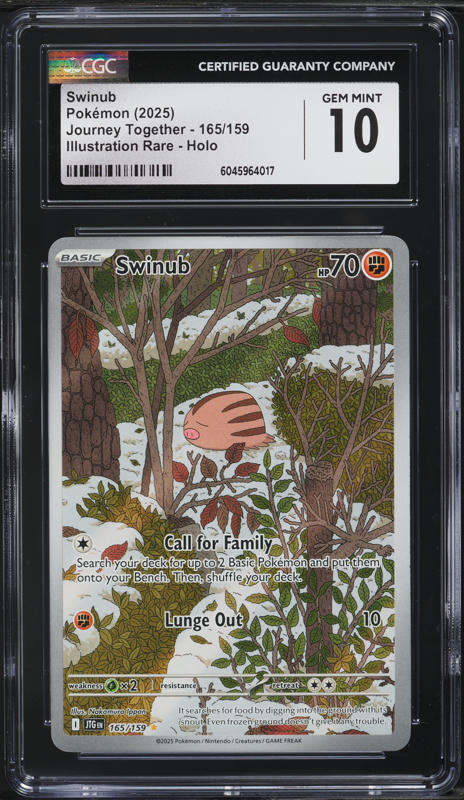 2025 Pokemon Scarlet & Violet Journey Together IR Swinub #165 CGC 10 GEM MINT