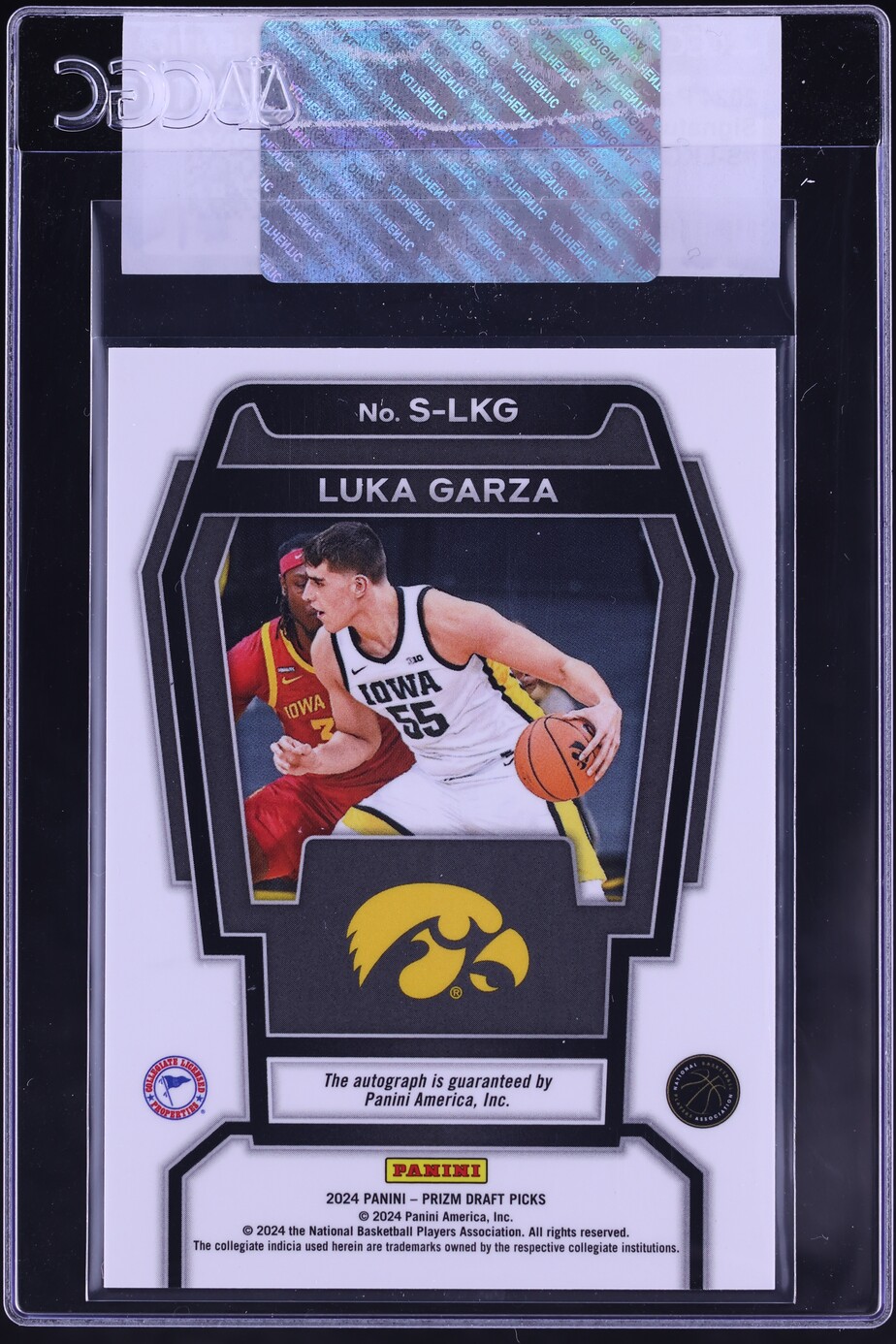 2024 Panini Prizm Draft Picks Luka Garza ROOKIE AUTO #S-LKG CGC AUTH