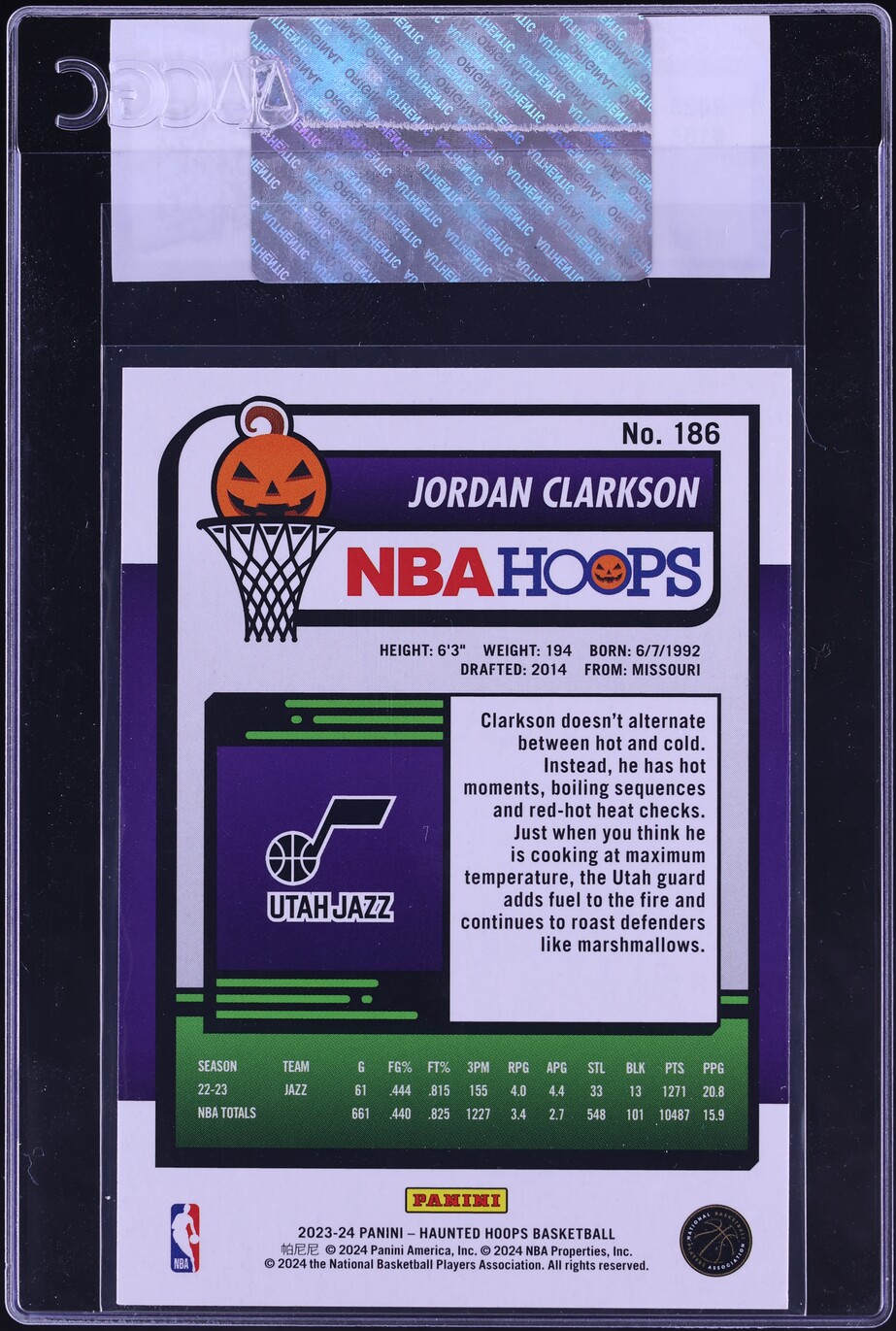 2023 Haunted Hoops Jordan Clarkson #186 CGC AUTH