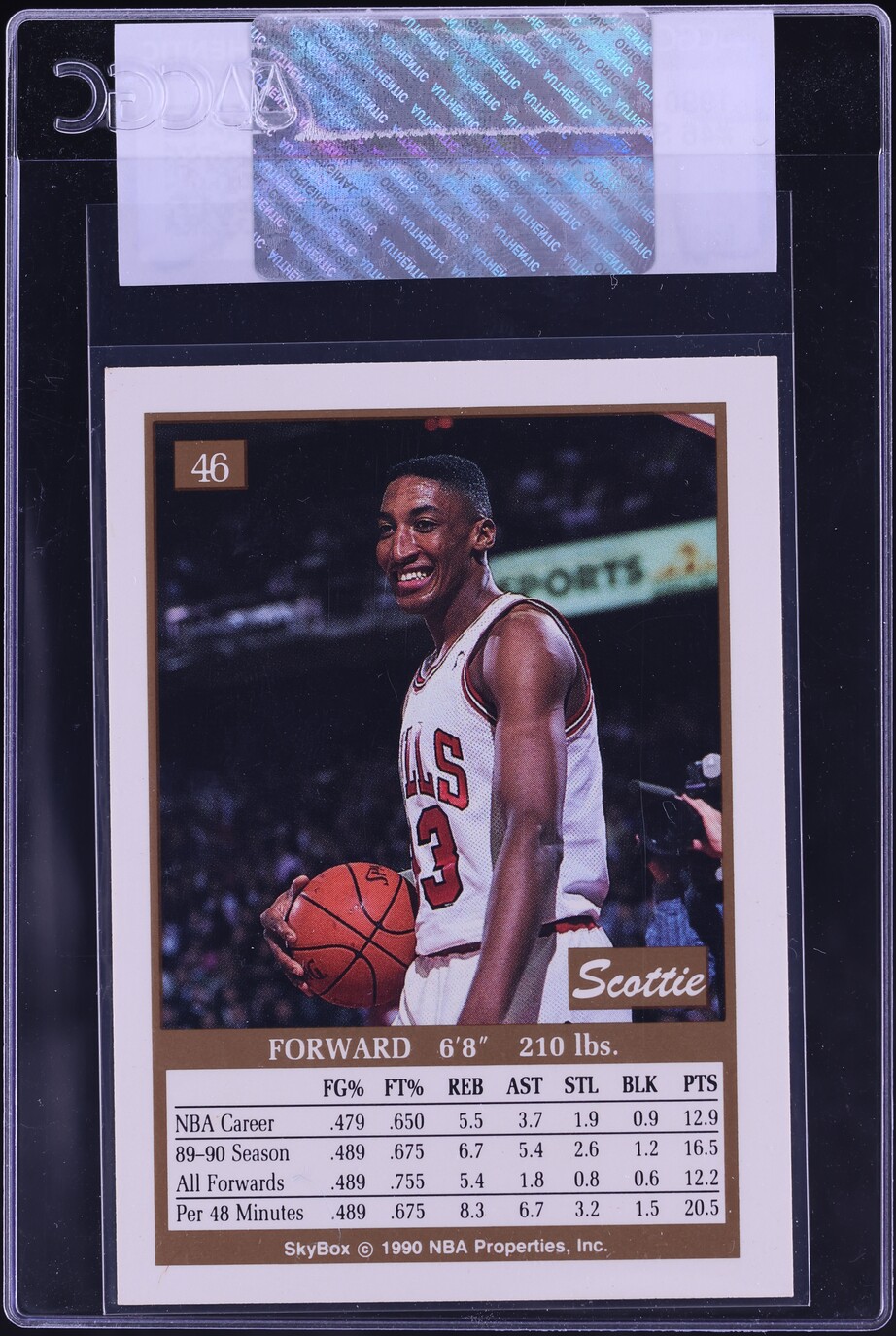 1990 Skybox Basketball Scottie Pippen #46 CGC AUTH