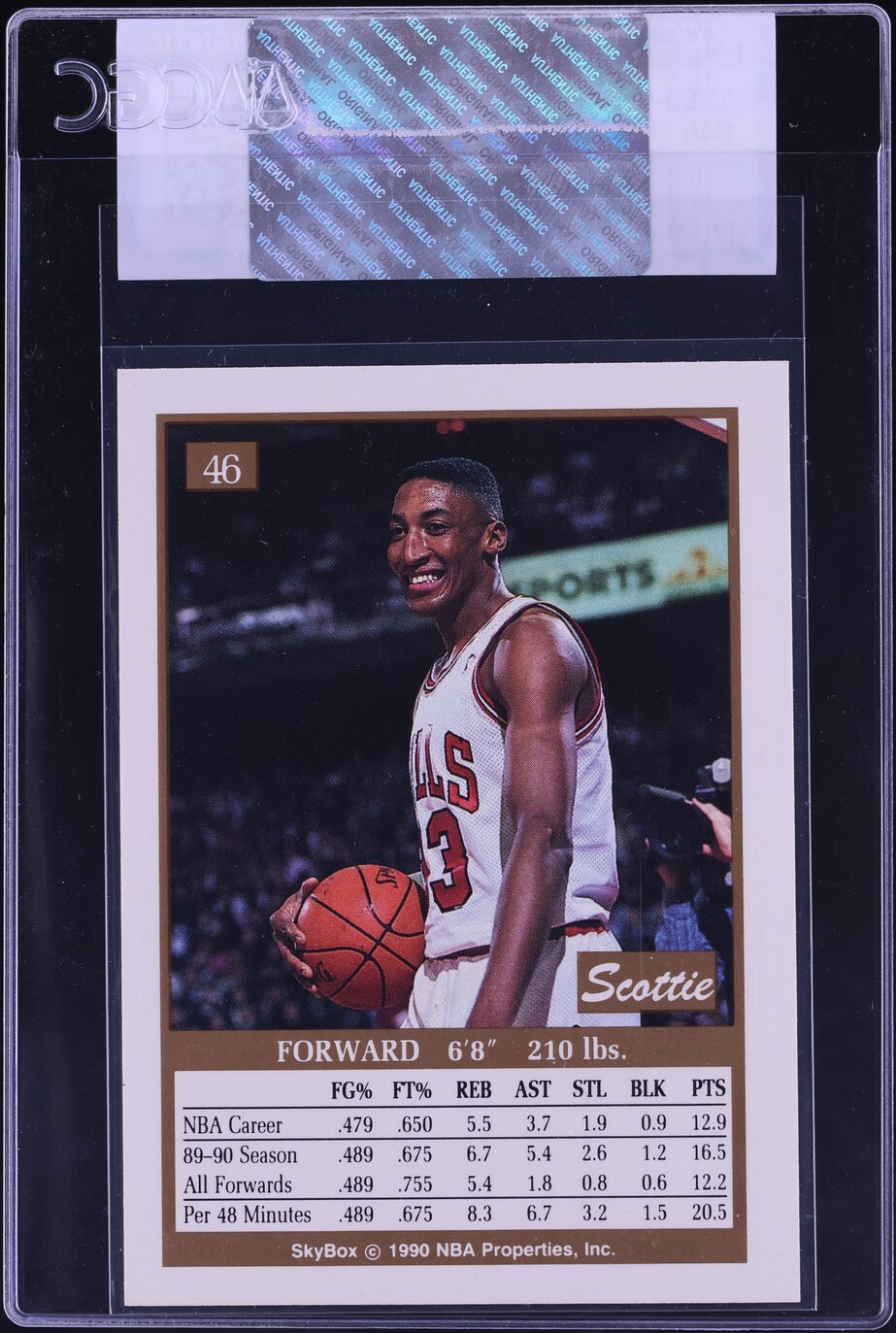 1990 Skybox Basketball Scottie Pippen #46 CGC AUTH