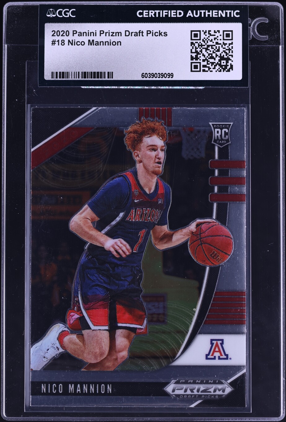 2020 Panini Prizm Draft Picks Nico Mannion ROOKIE #18 CGC AUTH