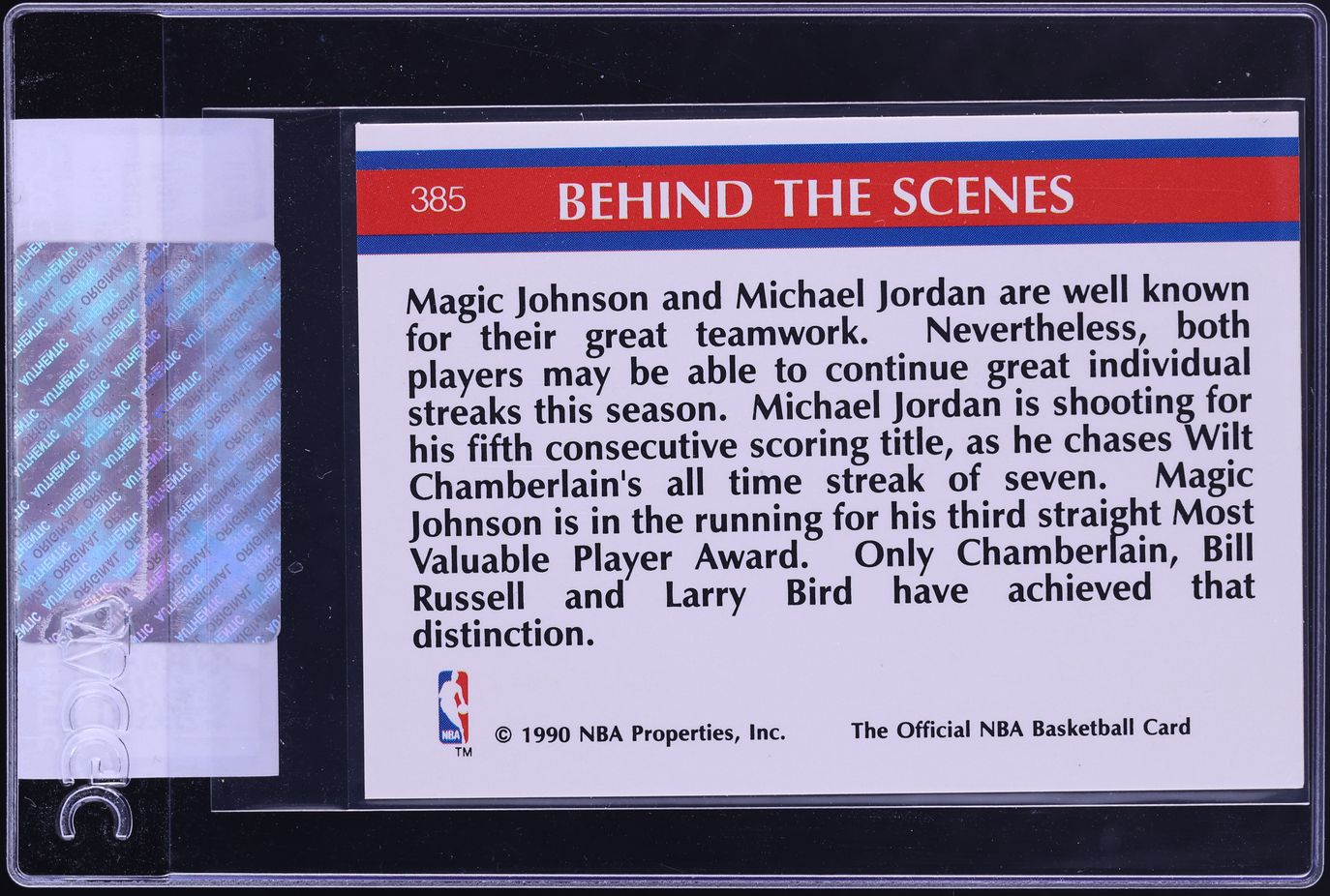1990 Hoops Super Streaks Magic Johnson Michael Jordan #385 CGC AUTH