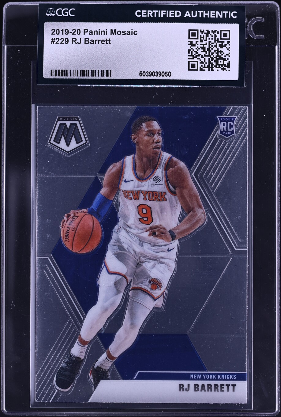2019 Panini Mosaic RJ Barrett ROOKIE #229 CGC AUTH