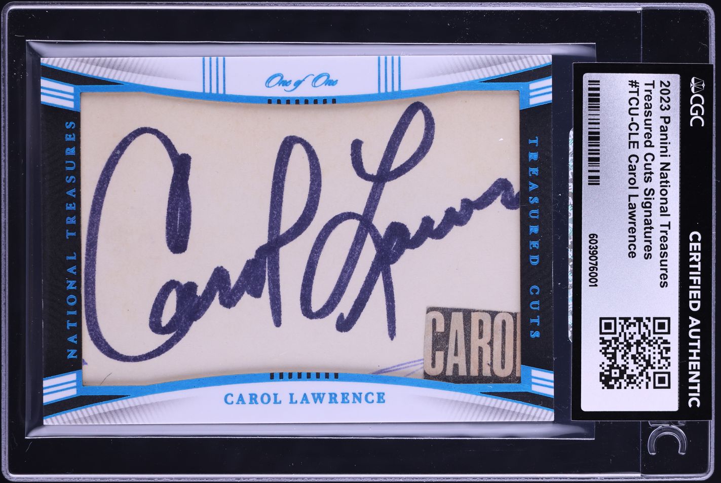 2023 National Treasures Treasured Cuts Carol Lawrence AUTO 1/1 #TCU-CLE CGC AUTH