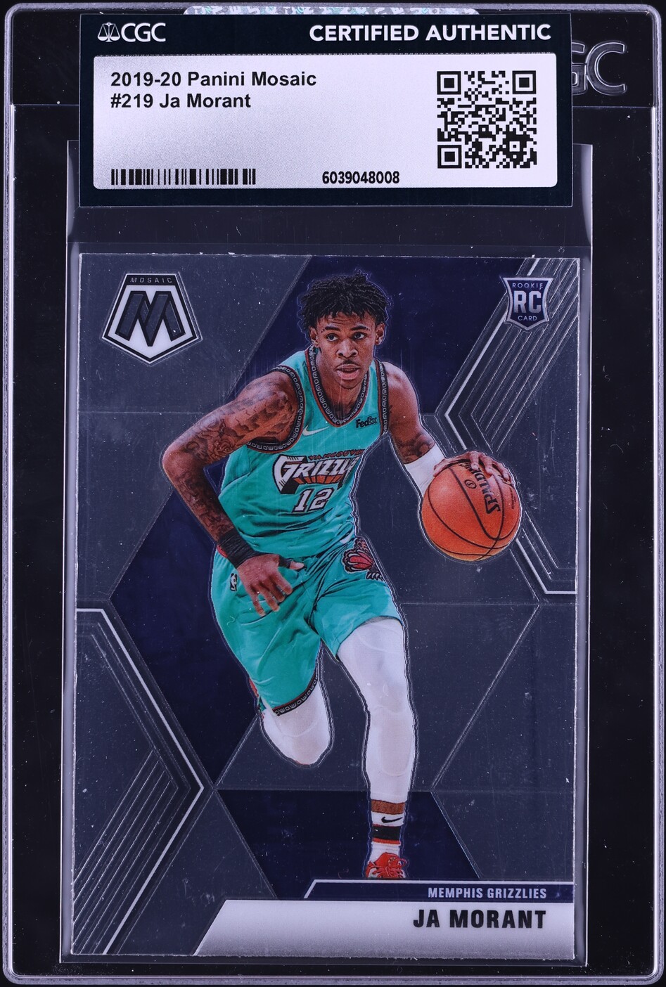 2019 Panini Mosaic Ja Morant ROOKIE #219 CGC AUTH