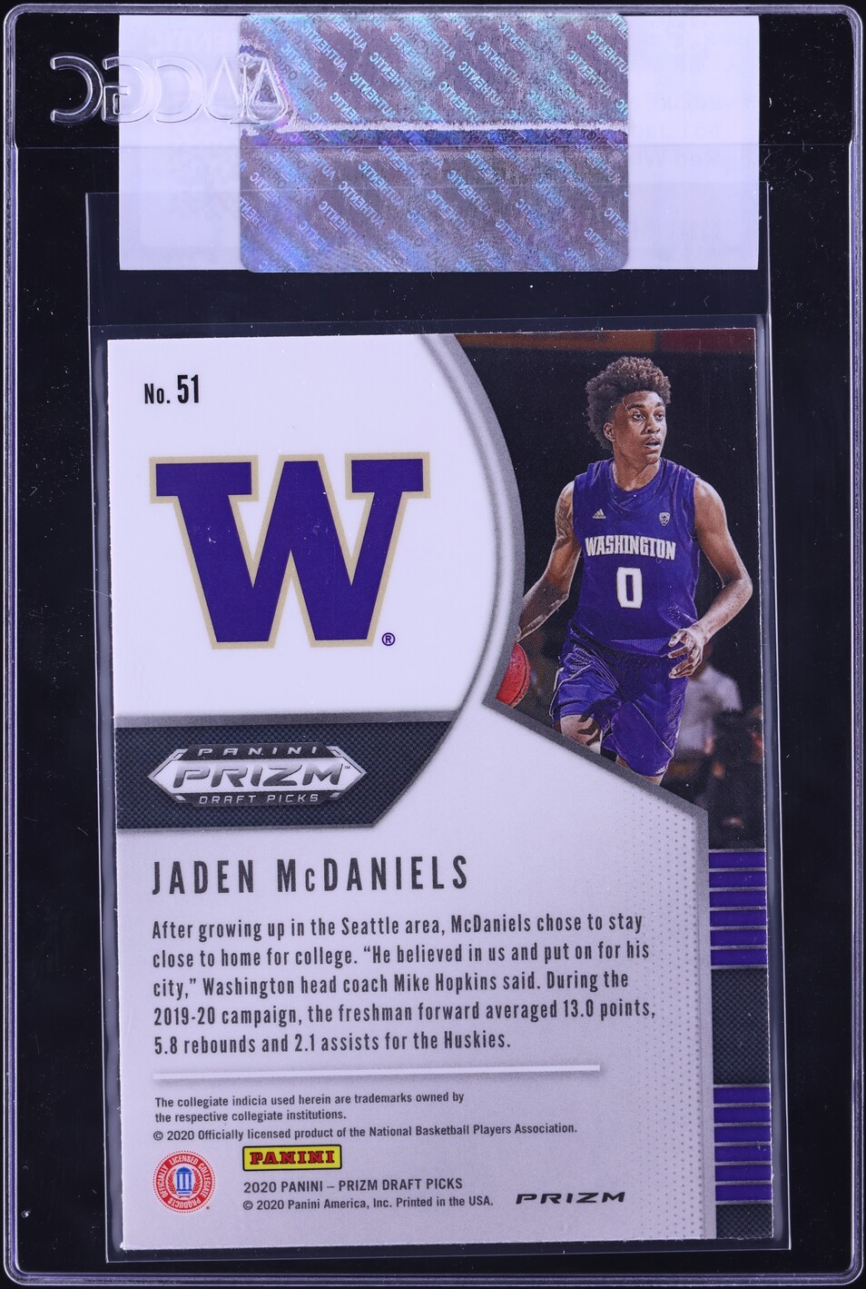 2020 Panini Prizm Draft Picks Red White & Blue Jaden McDaniels