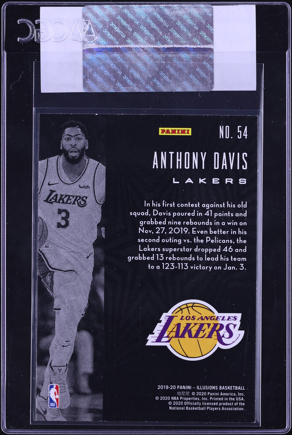 2019 Panini Illusions Anthony Davis #54 CGC AUTH