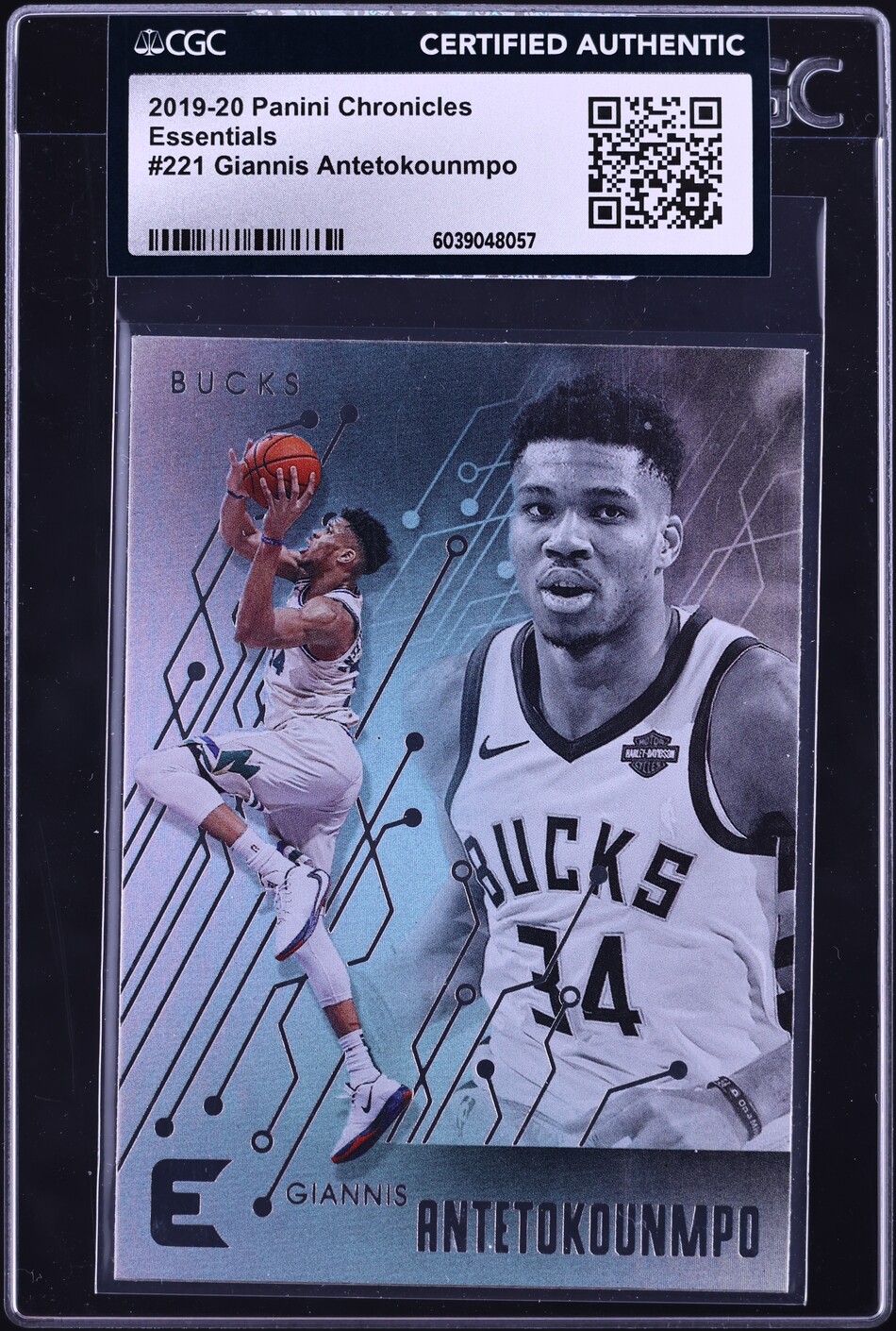 2019 Panini Chronicles Essentials Giannis Antetokounmpo #221 CGC AUTH
