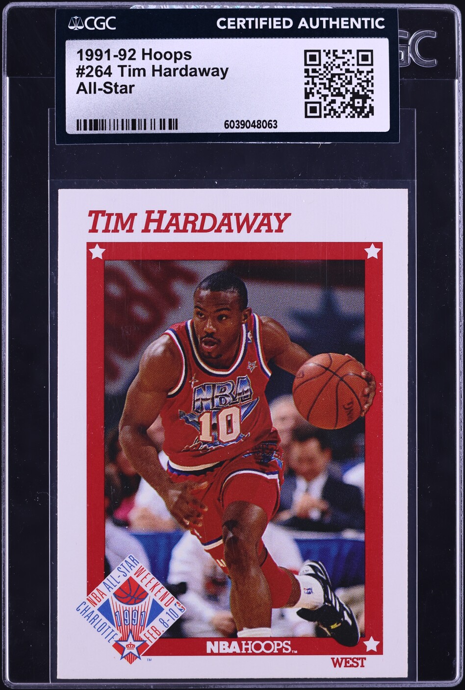 1991 Hoops All-Star Tim Hardaway #264 CGC AUTH