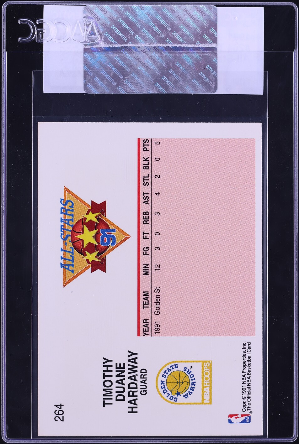 1991 Hoops All-Star Tim Hardaway #264 CGC AUTH