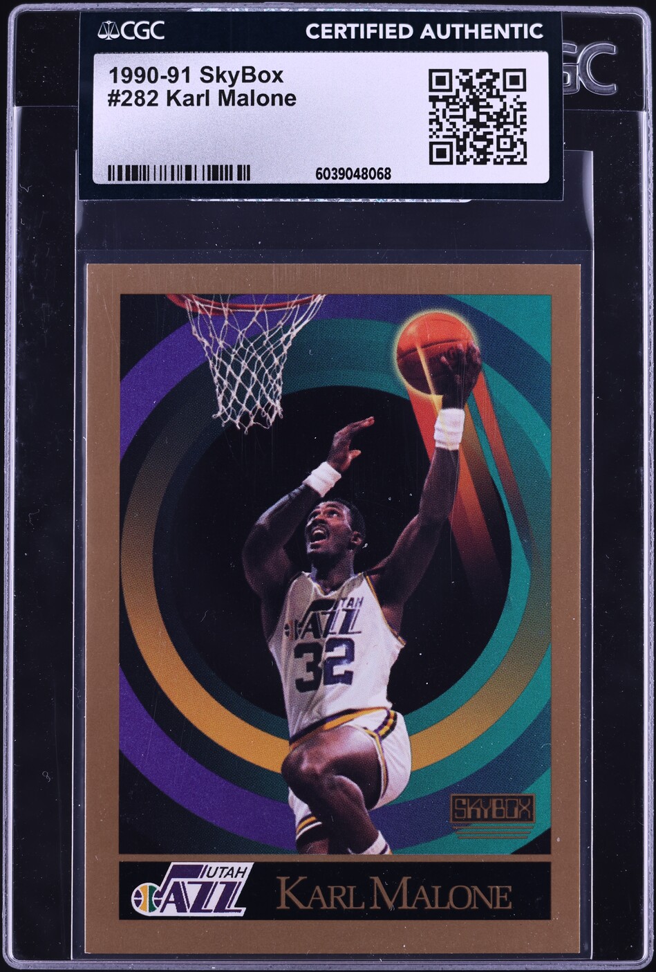 1990 Skybox Basketball Karl Malone #282 CGC AUTH