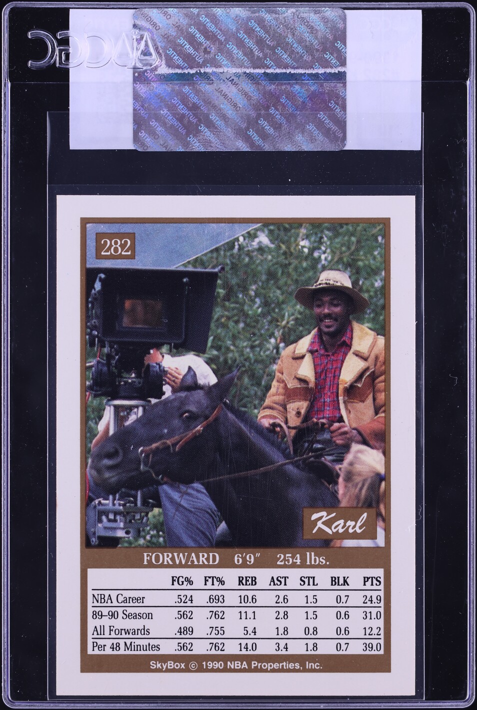 1990 Skybox Basketball Karl Malone #282 CGC AUTH