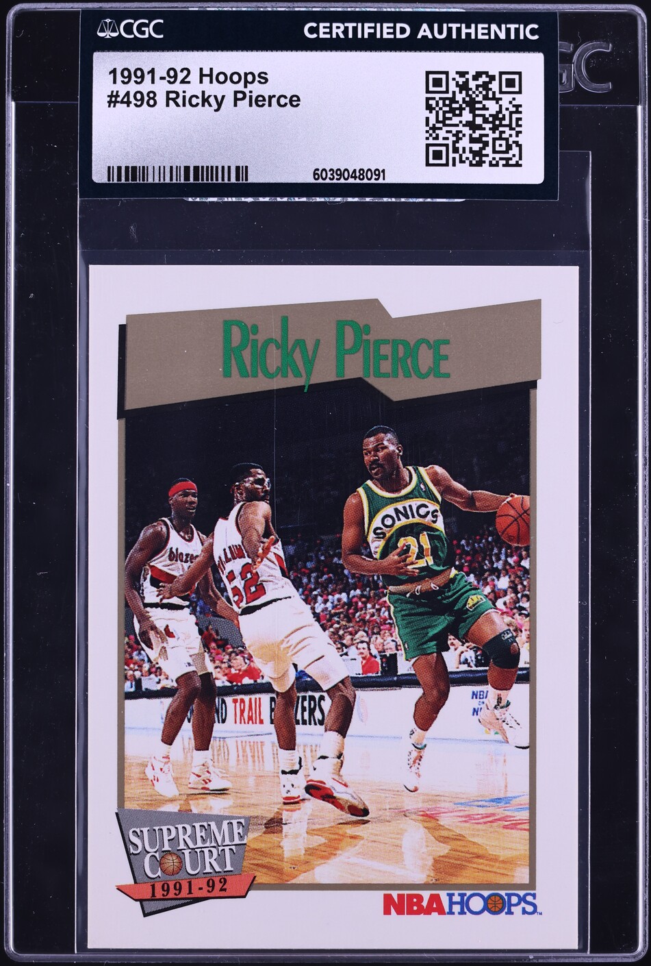 1991 Hoops Ricky Pierce #498 CGC AUTH