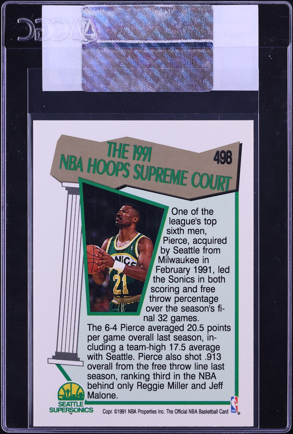 1991 Hoops Ricky Pierce #498 CGC AUTH