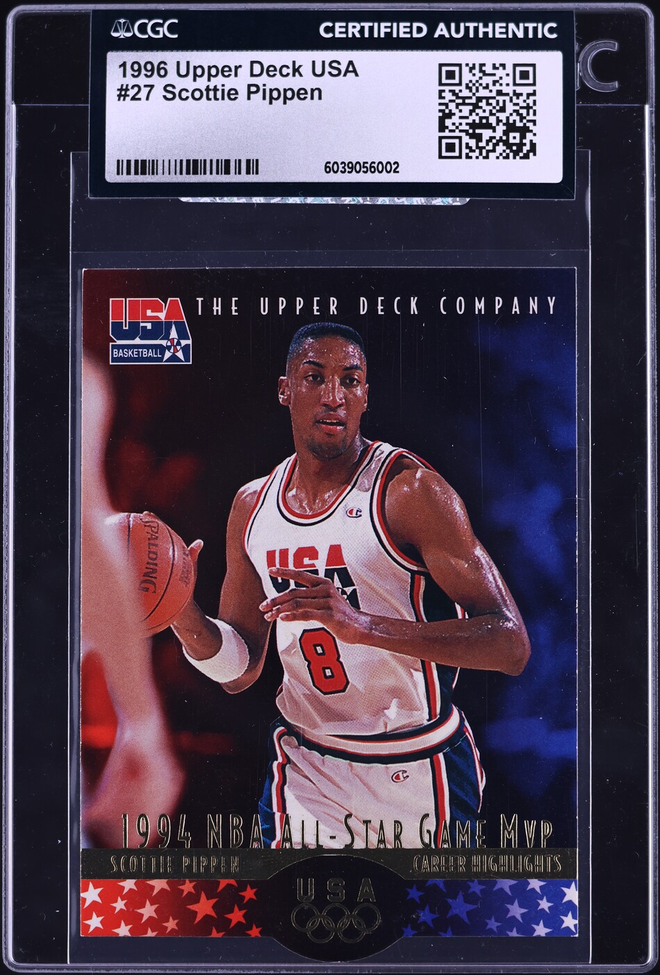 1996 Upper Deck USA Scottie Pippen #27 CGC AUTH