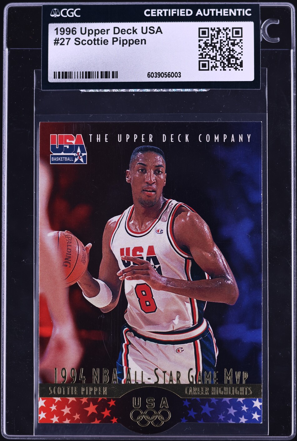 1996 Upper Deck USA Scottie Pippen #27 CGC AUTH