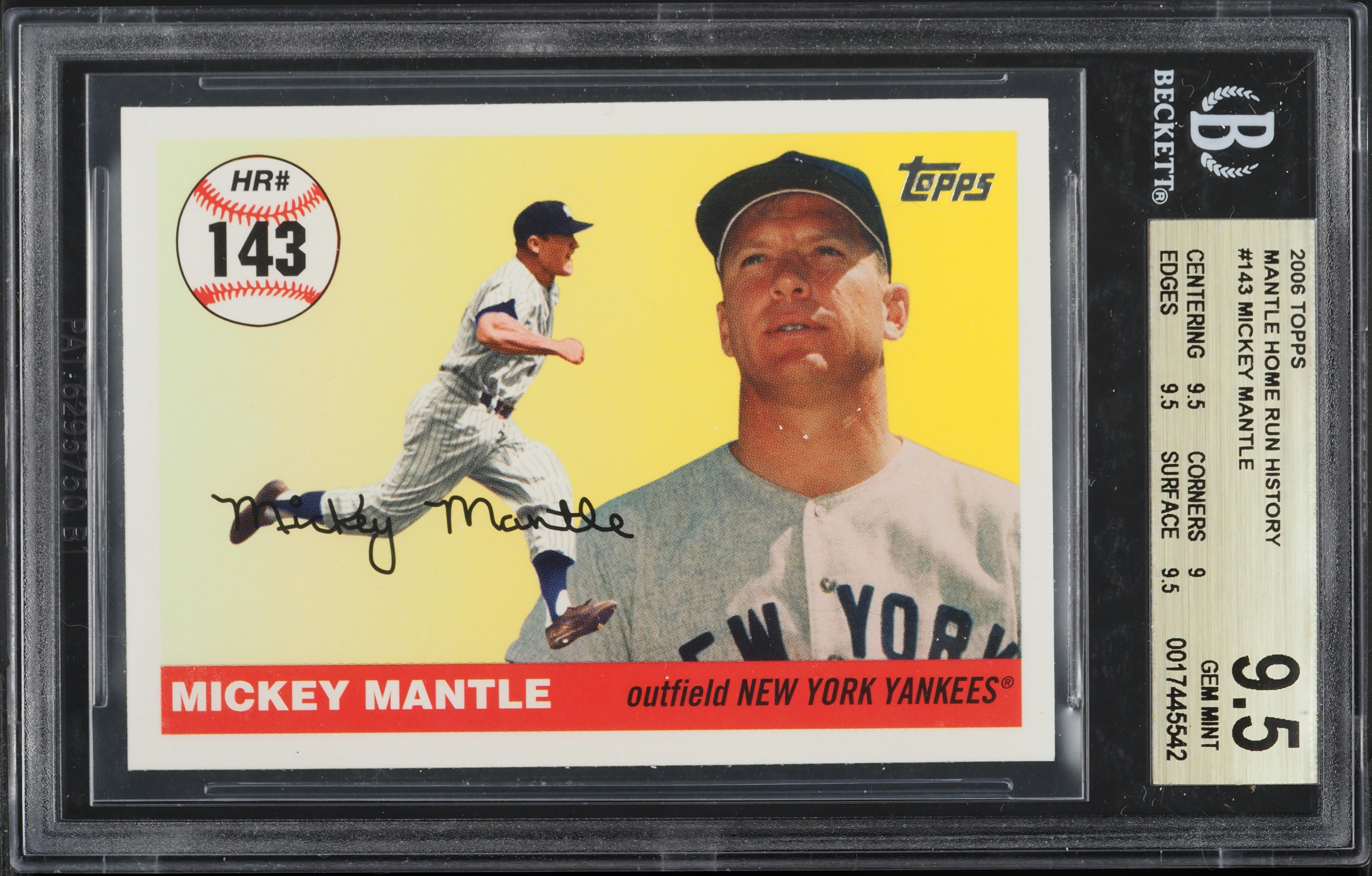 2006 Topps Mantle Home Run History Mickey Mantle #143 BGS 9.5 GEM