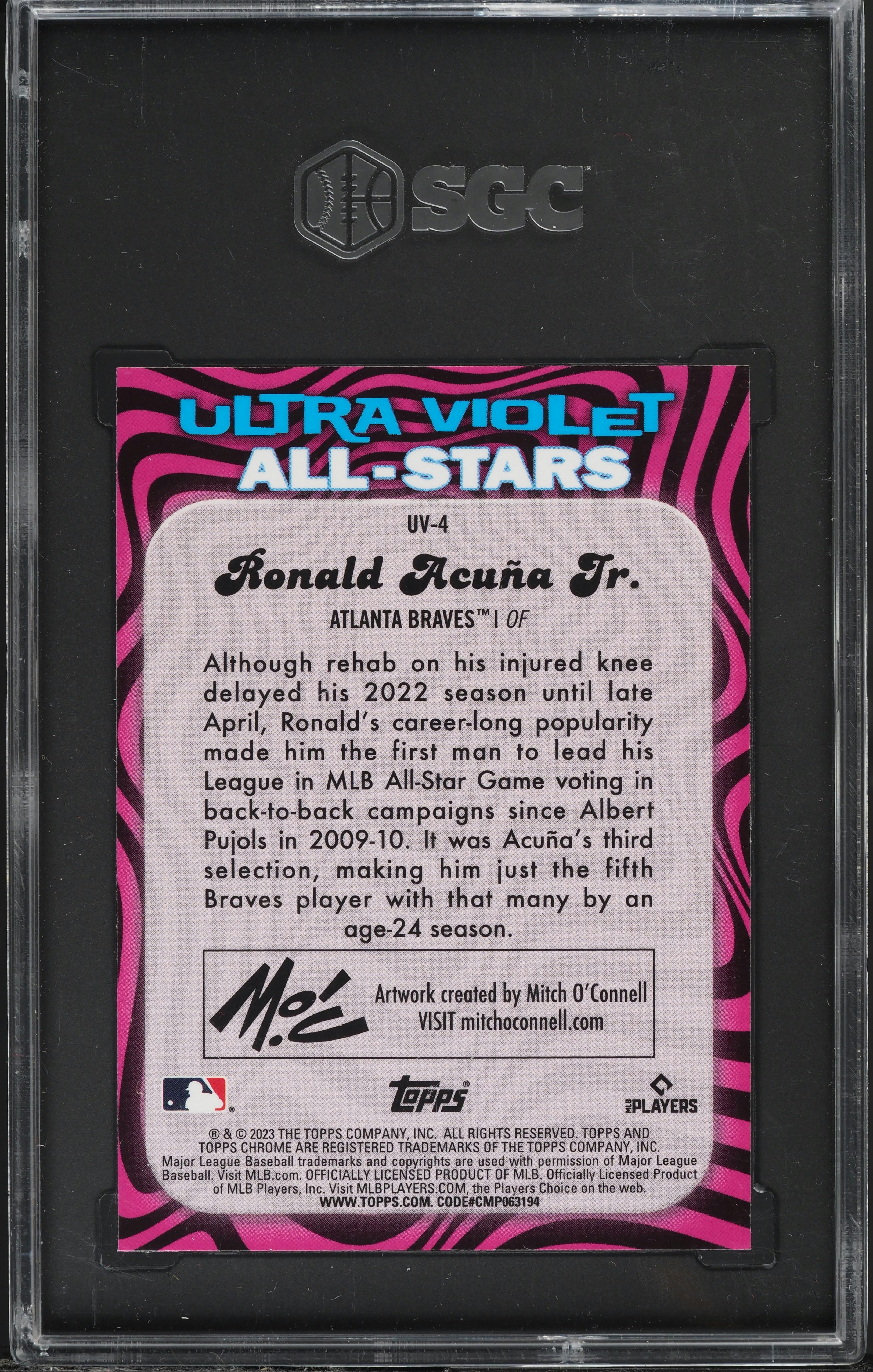 2023 Topps Chrome Ultraviolet All-Star Ronald Acuna Jr. #UV-4 SGC