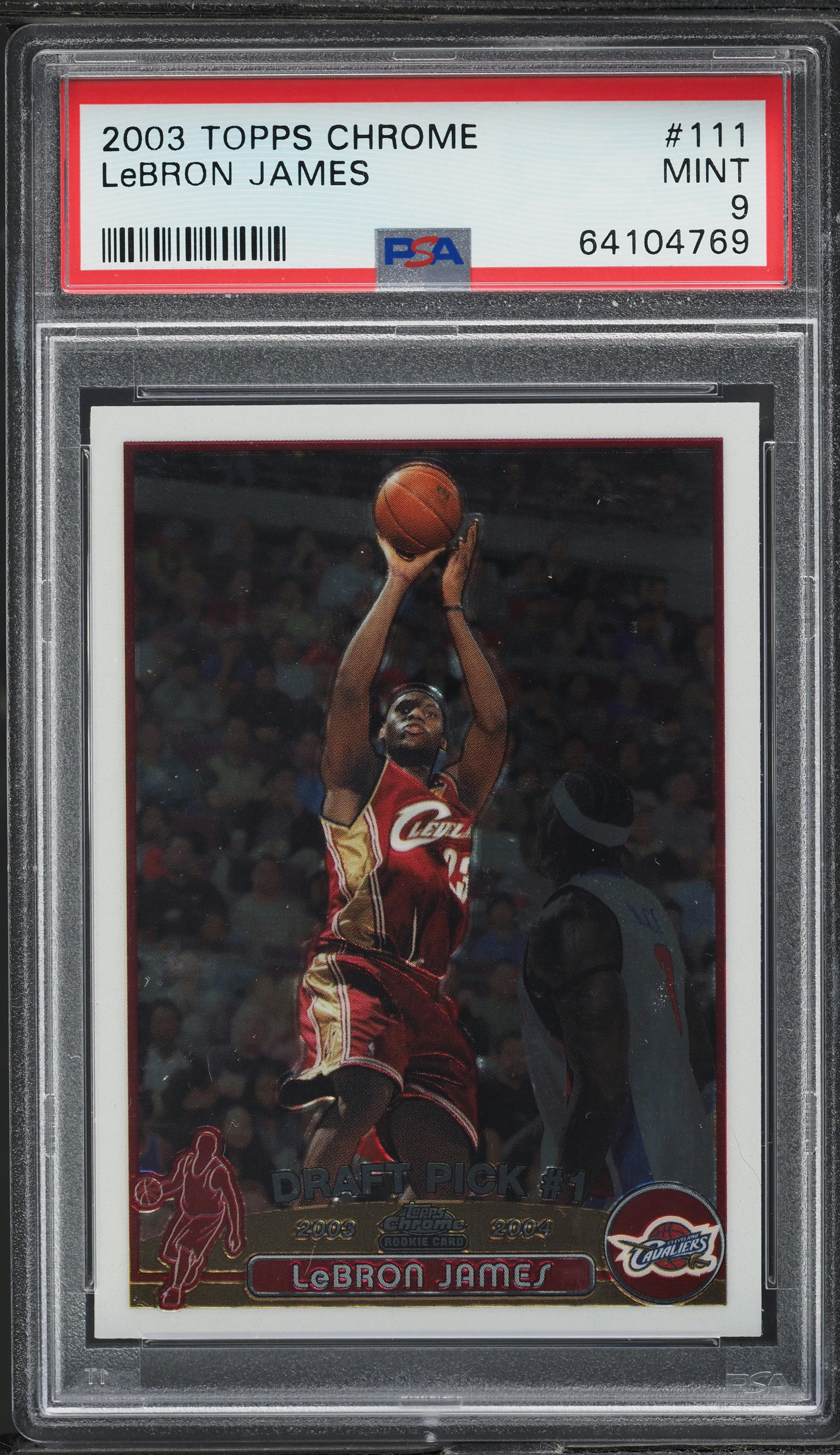 2003 Topps Chrome LeBron James ROOKIE #111 PSA 9 MINT on Fanatics