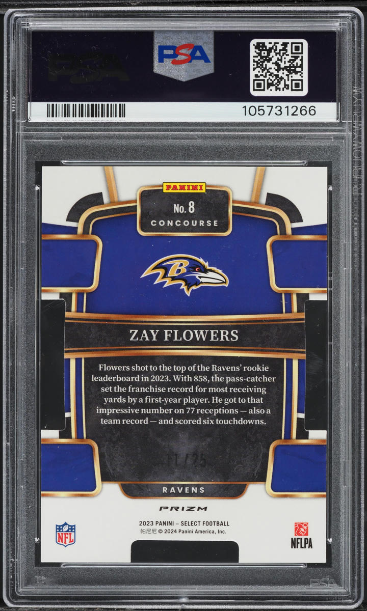 2023 Select Concourse Tie-Dye Prizm Die-Cut Zay Flowers ROOKIE /25