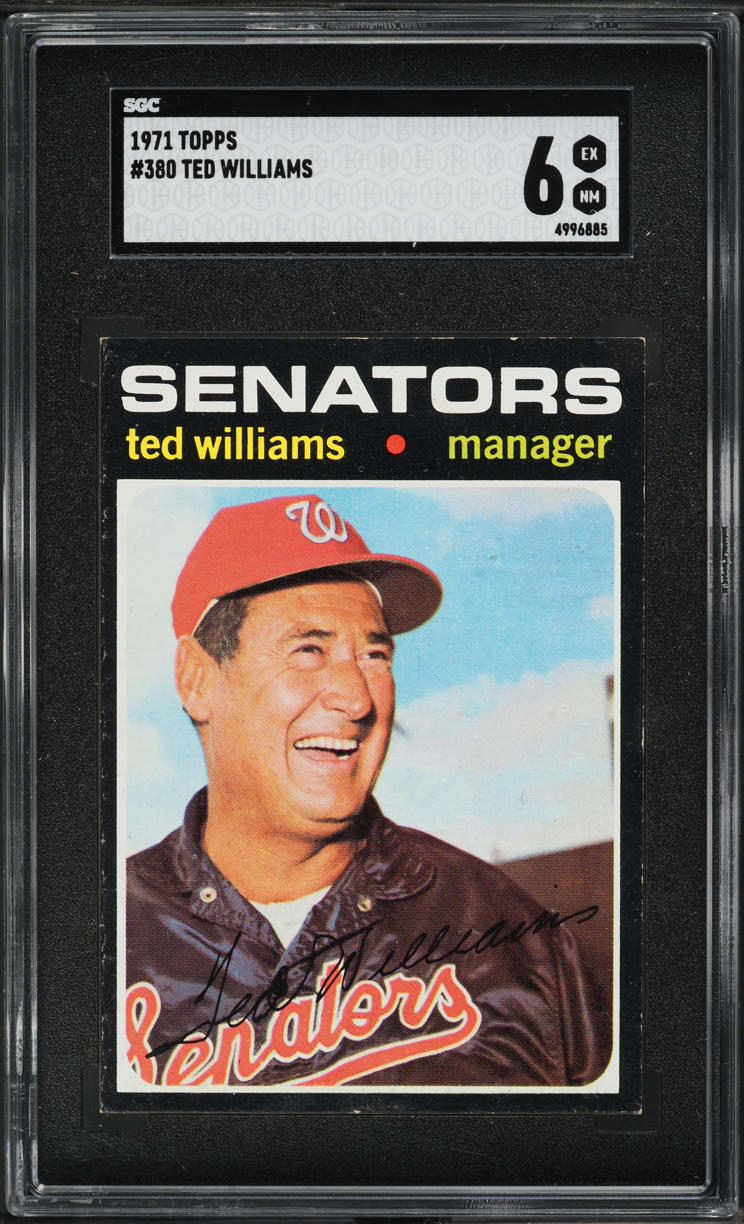 1971 Topps Ted Williams #380 SGC 6 EXMT