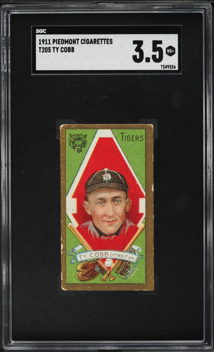 1911 T205 Piedmont Gold Border Ty Cobb SGC 3.5 VG+