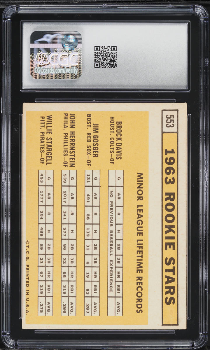 1963 Topps Willie Stargell ROOKIE #553 CGC 5 EX