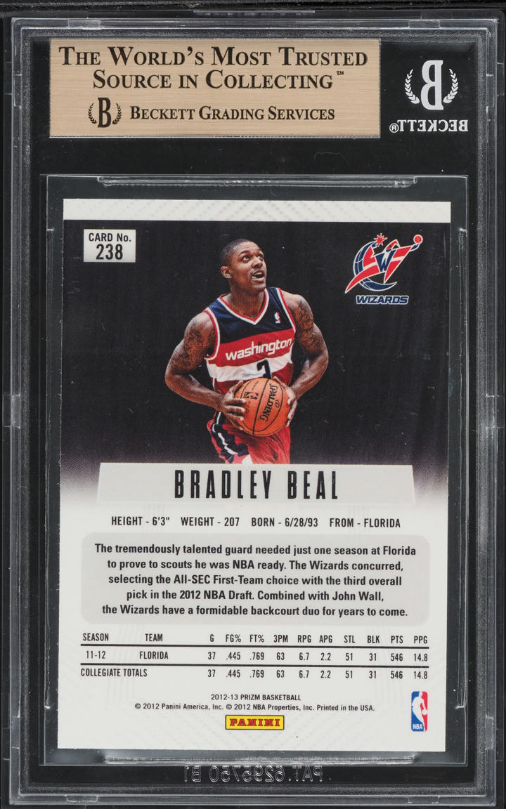 2012 Panini Prizm Silver Bradley Beal ROOKIE #238 BGS 9.5 GEM MINT