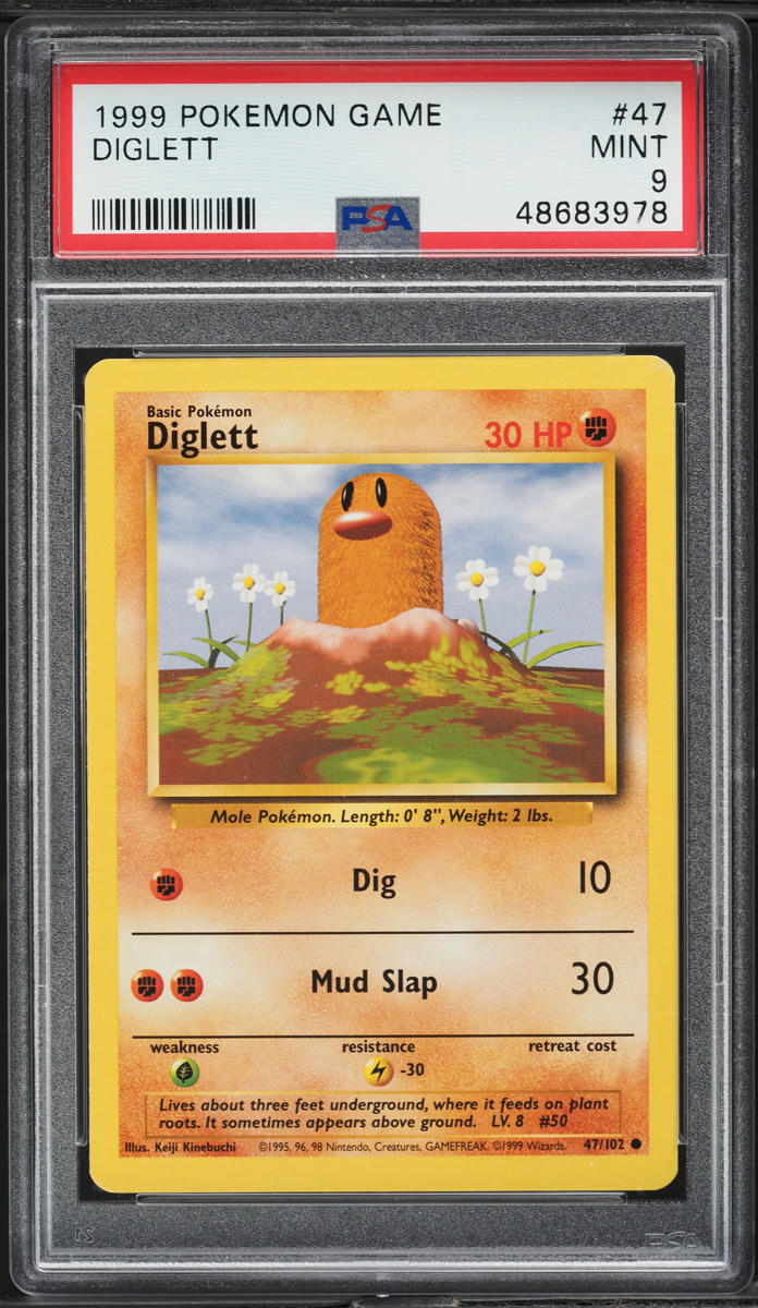 1999 Pokemon Base Set Diglett #47 PSA 9 MINT on Fanatics Collect