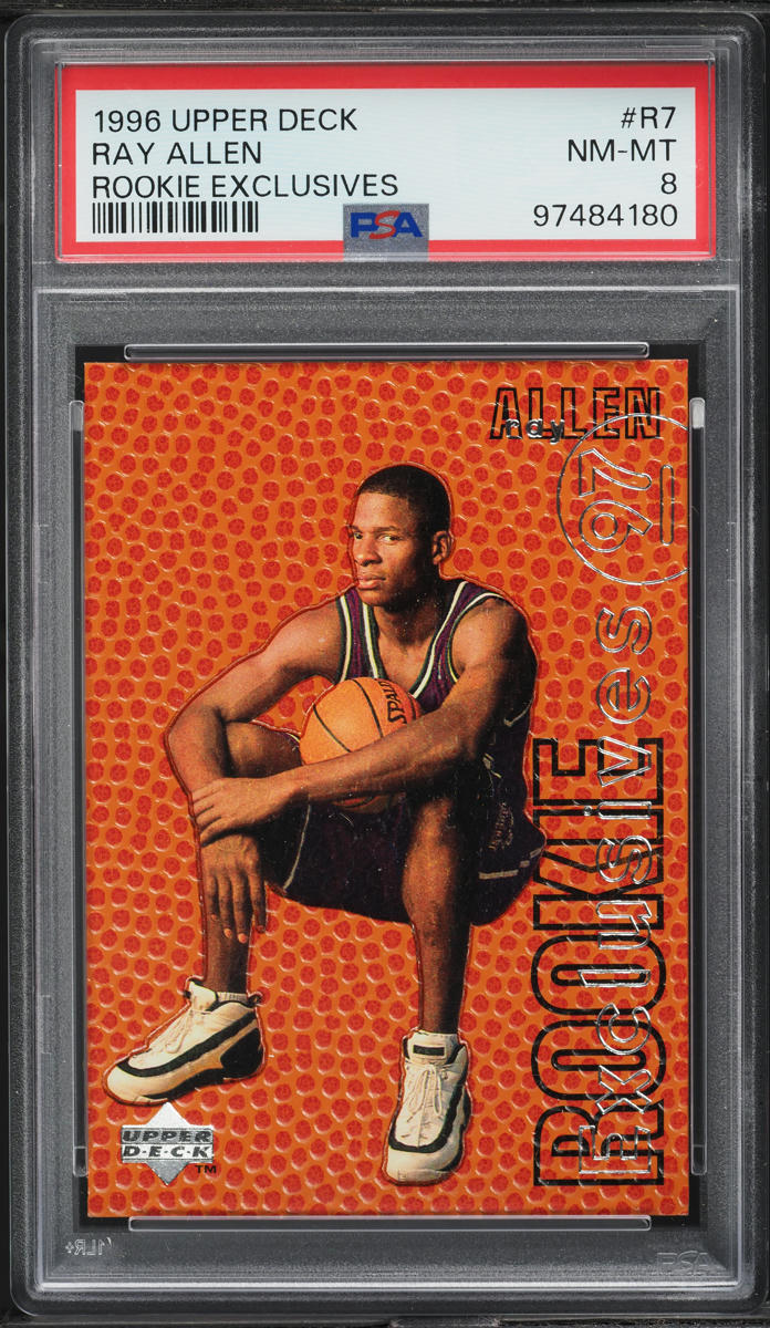 1996 Upper Deck Exclusives Ray Allen ROOKIE #R7 PSA 8 NM-MT
