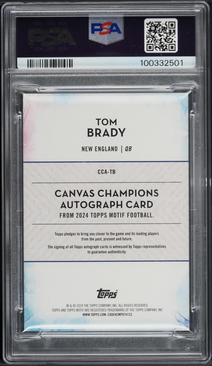 2023 Topps Motif Canvas Champions Cerulean Blue Tom Brady AUTO /5 PSA 10 GEM