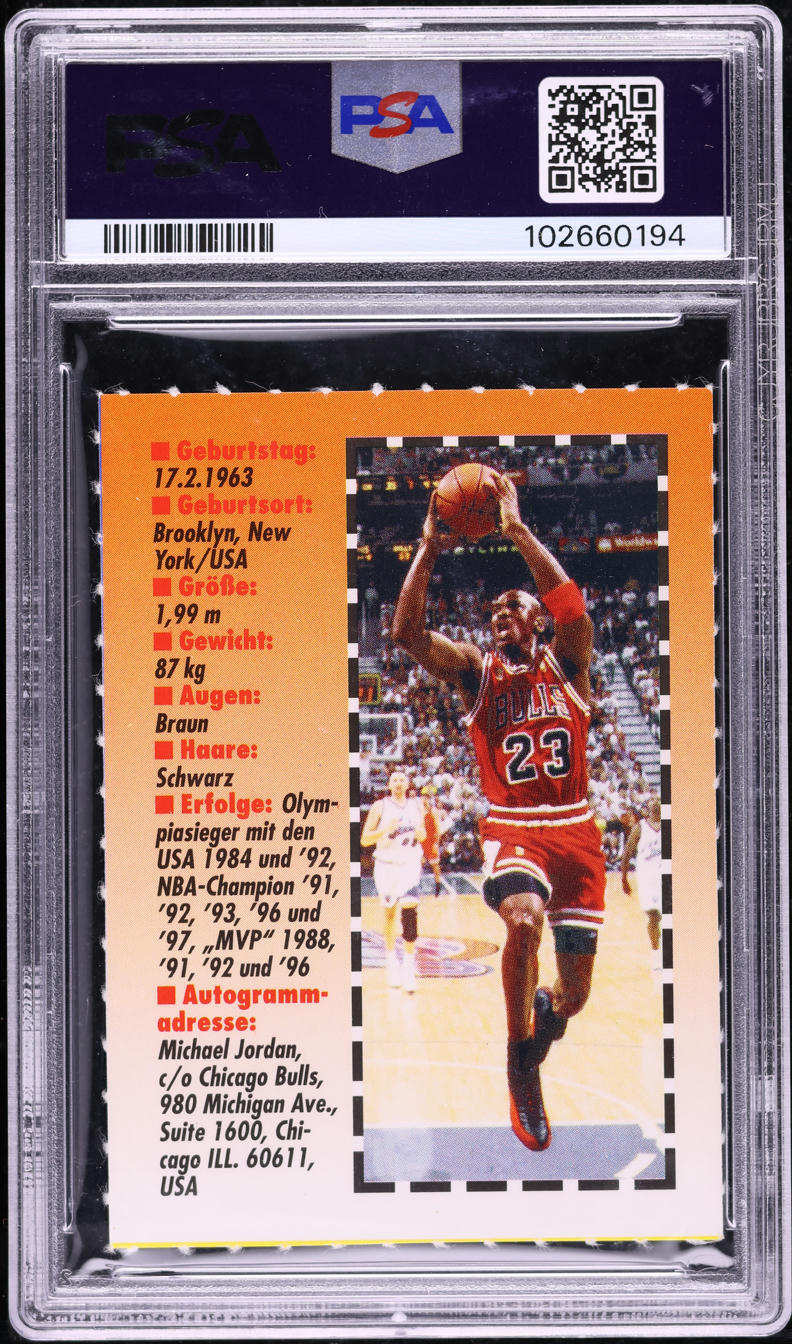 1996 Bravo Sport Champion Cards Michael Jordan PSA 10 GEM MINT on