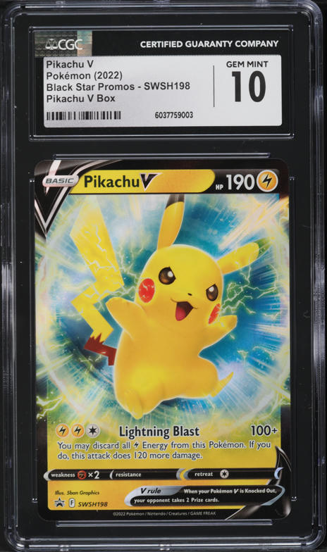 2022 Pokemon SWSH Black Star Promo V Box Full Art Pikachu V #198