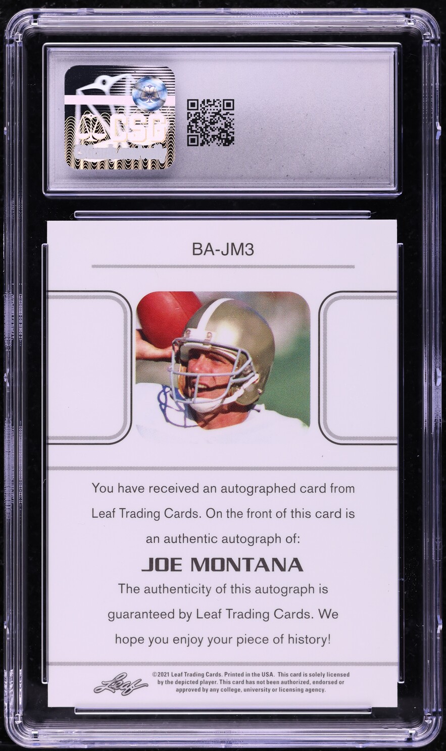 2021 Leaf Memories '90 Red Spectrum Joe Montana AUTO /25 #BA-JM3
